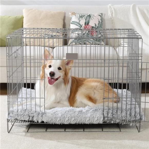 Dog Bed Crate Pad, Washable Beds for Large Medium Small Dogs Breeds,Deluxe Plush - Picture 4 of 7